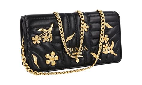 Prada Women's 1DH044 Black Saffiano Leather Evening Purse